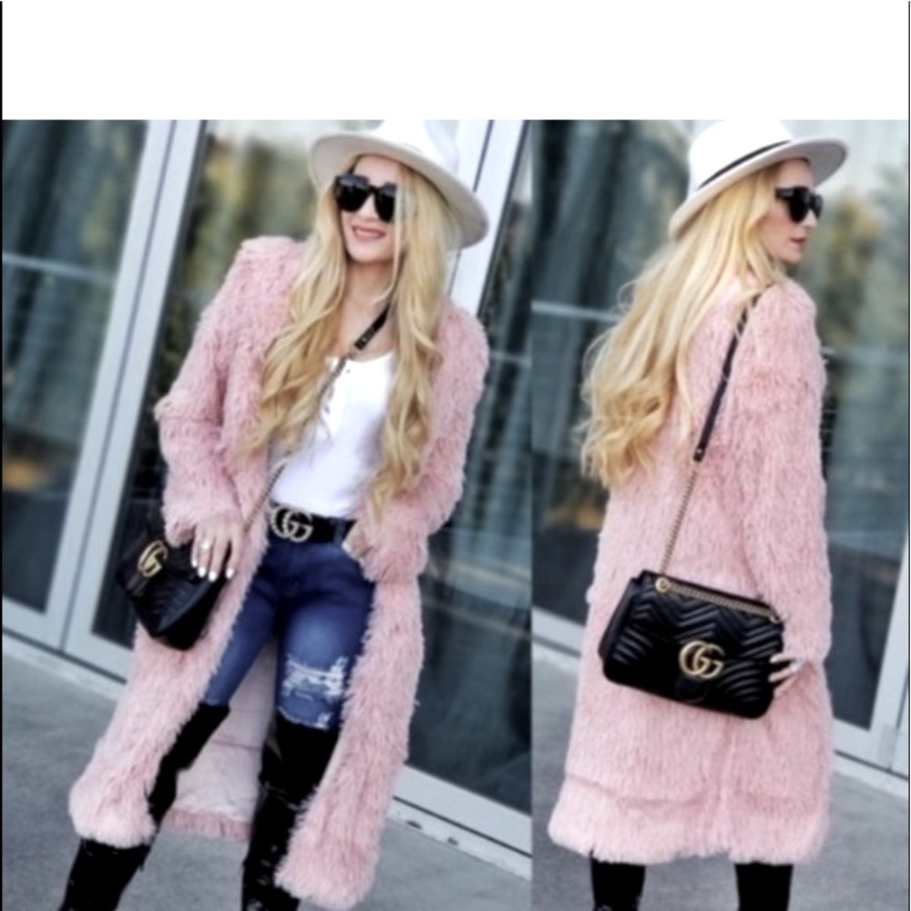 Plush Soft Blush Faux Fur Coat Jacket